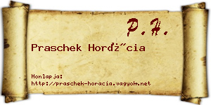Praschek Horácia névjegykártya